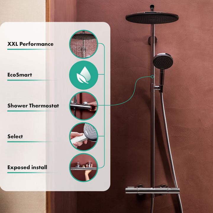 Actual product image hansgrohe Raindance Alive S PURO système de douche 300 1jet EcoSmart avec élément Ecostat, 24593700, 24593700