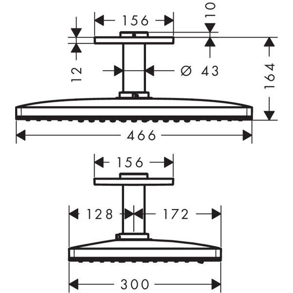 Thumbnail - Axor, Duschbrause, Kopfbr SHOWERSOLUTIONS 460/300 3jet chrom (3 Strahlarten, 21 l/min)