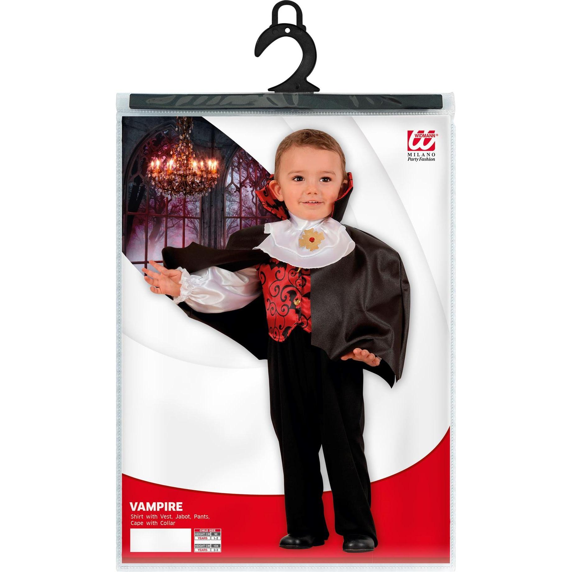 Thumbnail - Widmann VAMPIR (Hemd mit Weste, Jabot, Umhang mit Halsband), 104 cm / 2-3 Years (2, 3)