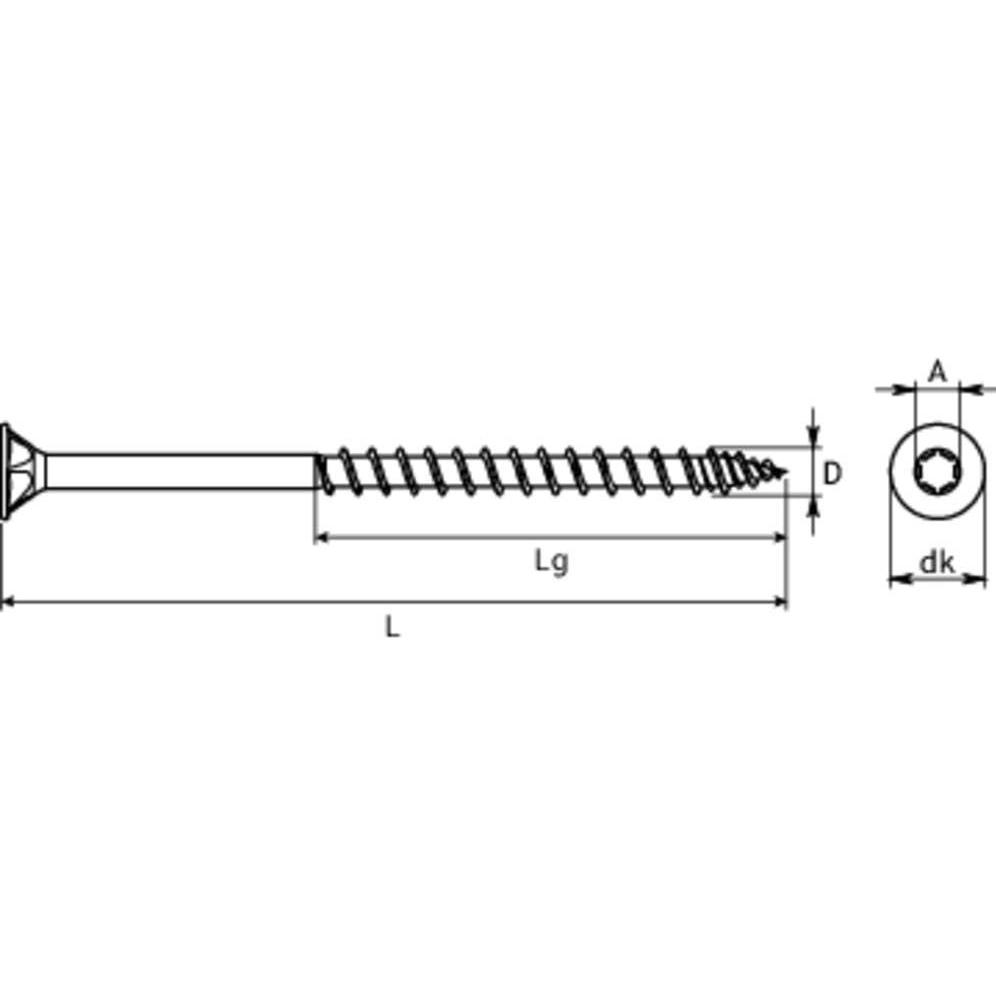 Thumbnail - SWG, Schrauben, Hox 175 914 550 67 Holzschraube 4.5 mm 50 mm T-Profil Edelstahl A2 50 St (50 Schrauben pro Stück)
