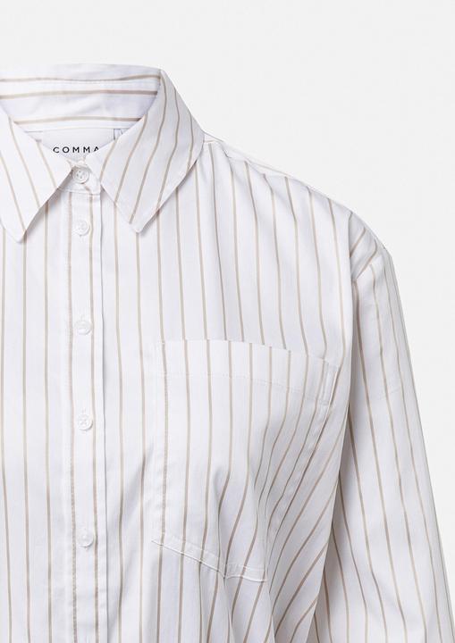Immagine prodotto Comma Bluse Modisch gestreifte Popeline Hemdbluse mit Bindeband in der Taille (34)