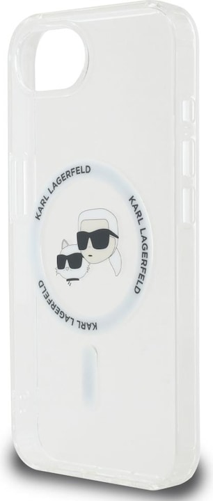 Produktbild Karl Lagerfeld Case IML Metal Karl & Choupette Heads MagSafe for iPhone 16e white (Apple iPhone 16e)