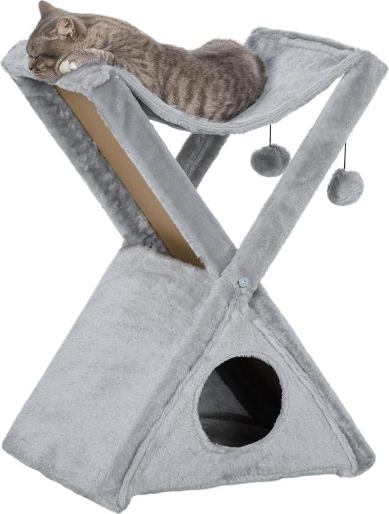 Image du produit PawHut Tour pour chats avec grotte et hamac (65 cm, Gris)