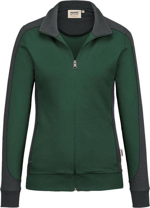 Produktbild Hakro Damen Sweatjacke Contrast Perf ormance tanne/anthrazit Gr.6XL (6XL)