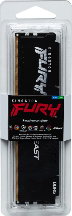Produktbild Kingston 32GB 5200MT/s DDR5 CL40 DIMM FURY Beast Schwarz (1 x 32GB, 2600 MHz, DDR5-RAM, DIMM)