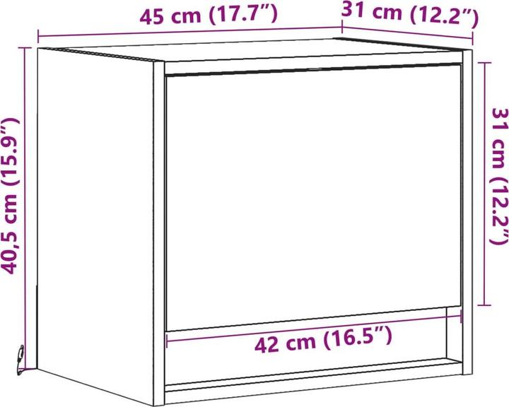 Immagine prodotto vidaXL Wand-Nachttisch (45 x 31 x 40.50 cm)