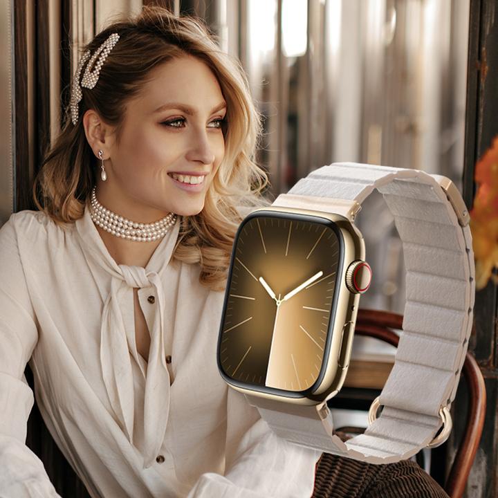 Immagine prodotto Crong Eclipse – Apple Watch Leder-Magnetarmband 38/40/41 mm (Beige) (Ecopelle)
