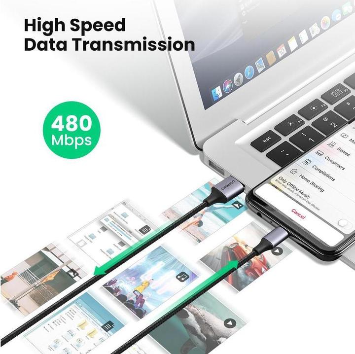 Produktbild Ugreen Micro B — USB A (3 m, USB 2.0, 18 W)