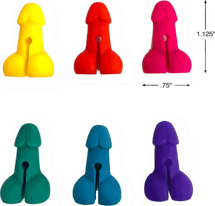 Actual product image Little Genie Productions Super Fun Penis - Cocktail Markers - Set of 6