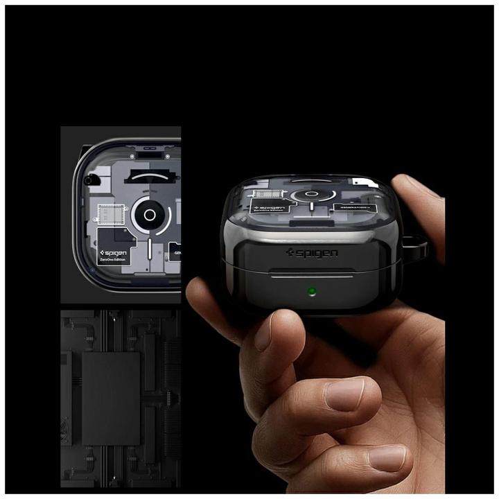 Actual product image Spigen - Ultra Hybrid Zero One (ACS11201) - Samsung Galaxy Buds 4 / Buds 4 Pro - Black
