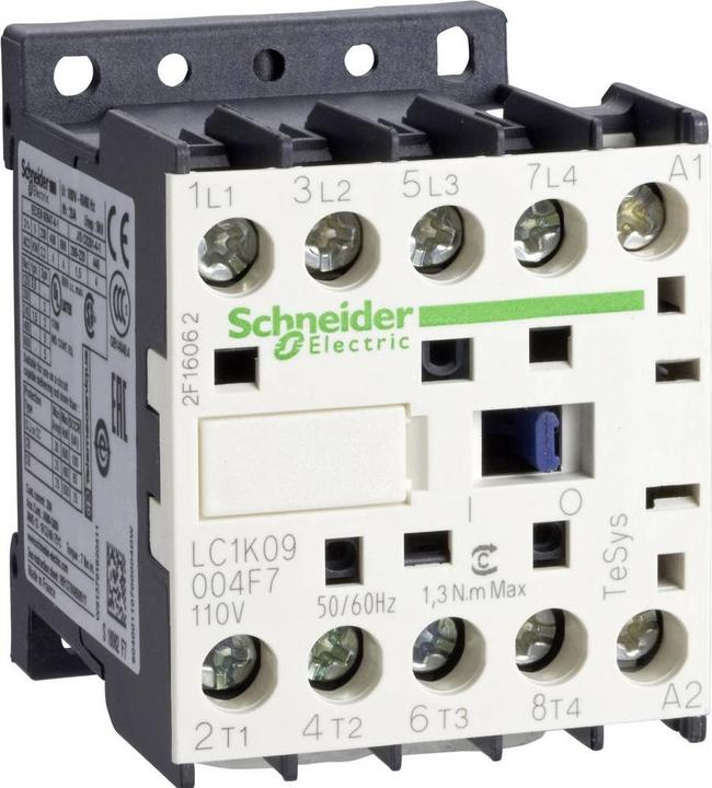Produktbild Schneider Electric Leistungsschütz, 4p, 20A/AC1, Spule 110V LC1K09004F7