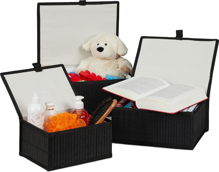 Produktbild Relaxdays Aufbewahrungskorb (3 x, 25 x 19 x 13 cm, 33 x 25.5 x 15 cm)