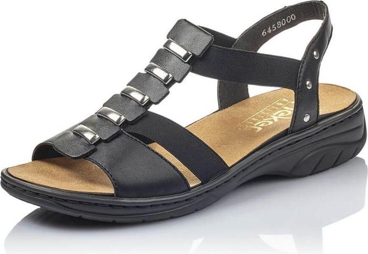 Actual product image Granna Black leather Roman sandals Rieker W 64580 (40)