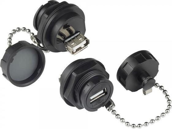 Produktbild Good Connections Alcasa IC04-U205. Stecker: USB A, Produktfarbe: Schwarz, Steckerverbindergeschlecht: Weiblich (USB-A)