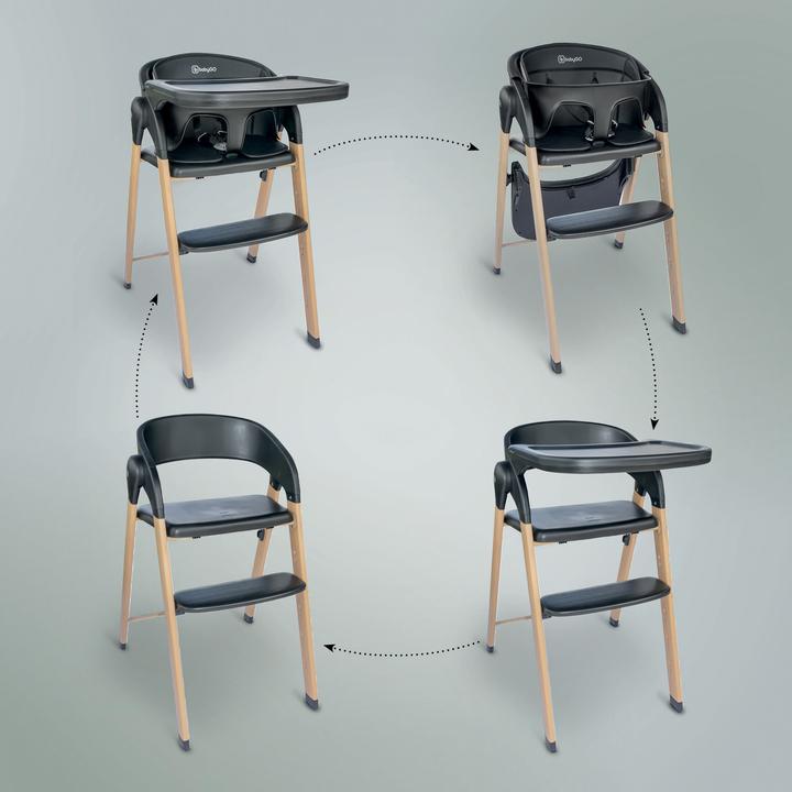 Actual product image BabyGo Levels Hochstuhl, schwarz (Highchair)
