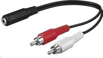 Produktbild PremiumCord Cable Jack 3.5mm - RCA (Cinch) x2 1.5m black (kjackcinb2) (1.50 m, 3.5mm Klinke (AUX))