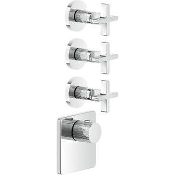 Gessi, Badarmatur, Inciso Wellness Fertigmontage-Set für 3/4 Hochleistungs Unterputz-Thermostat, vertikale Monta