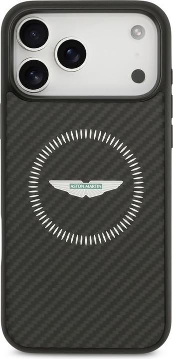Actual product image Aston Martin Case HC Kevlar Counter Design MagSafe for iPhone 17 Pro Max black (Apple iPhone 17 Pro Max)