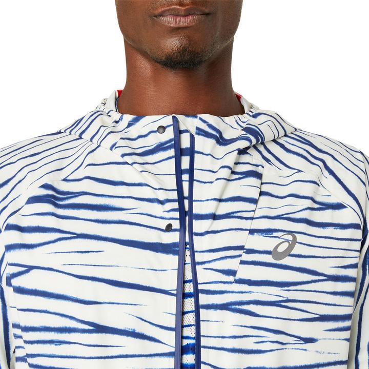 Actual product image ASICS Performance Metarun Shibori Wat Jacket Men Birch/Blue Expanse (M)