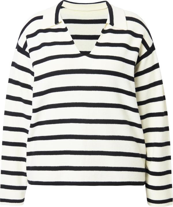 Produktbild Studio Untold Polo-Pullover, oversize, Strukturstrick mit Ringeln (58)