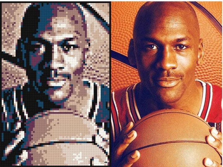 Actual product image Mozabrick Klemmbausteine Mosaik (Sepia) - Individuelle Pixelkunst - Sepia / M