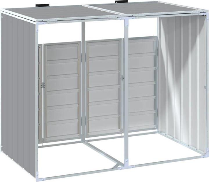 Immagine prodotto vidaXL Cassonetto per 2 bidoni grigio 144x81x113 cm in acciaio