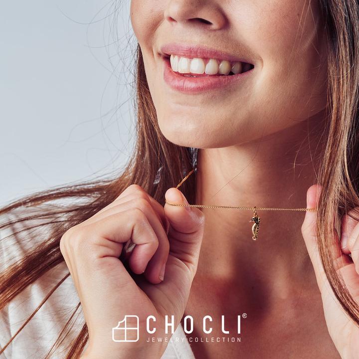 Immagine prodotto Metalmorphose Collana con cavallo marino (Ottone, Oro 18 carati, 43 cm)