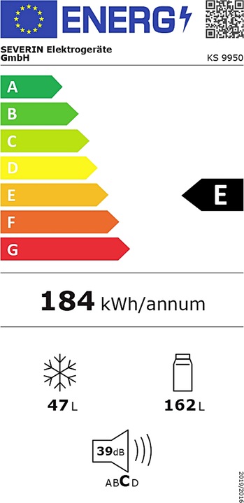 Energy Label Severin Ks 9950 (209 l)