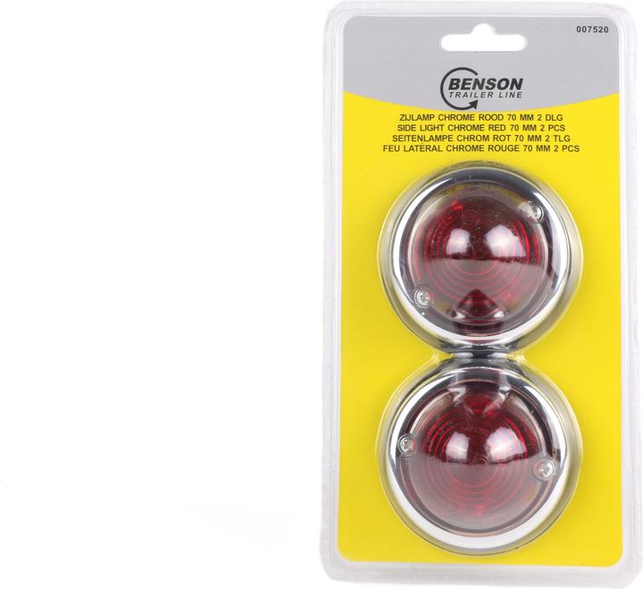 Image du produit Benson Feu latéral chromé rouge 70 mm 2 pièces E9