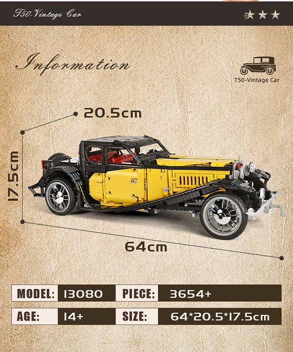 Produktbild Mould King Oldtimer "T50" - Klemmbausteine