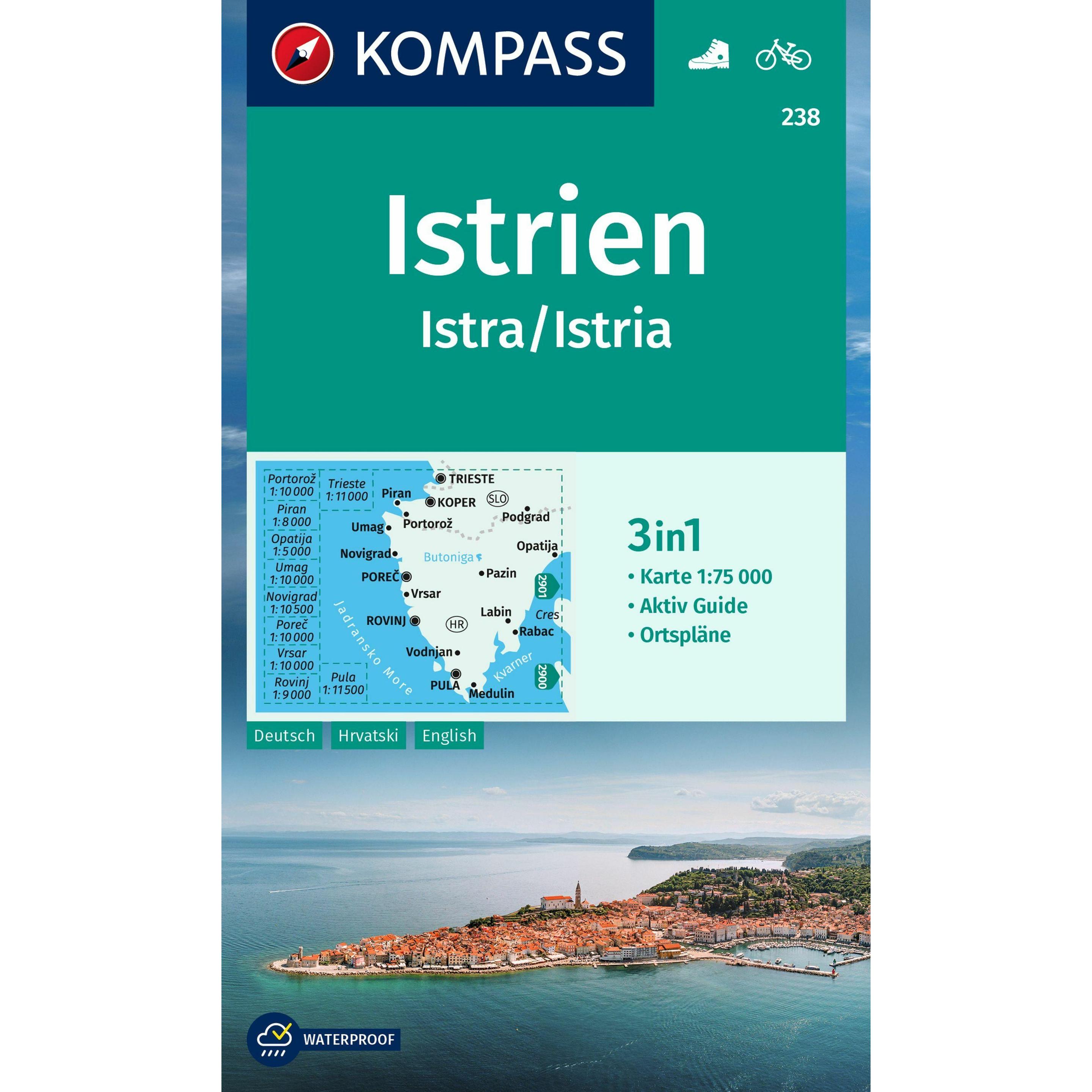 Kompass Karten KOMPASS Wanderkarte 238 Istrien, Istra, Istria (40791214)