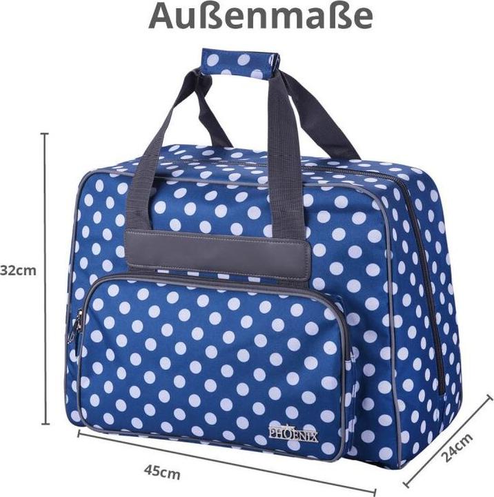 Image du produit Phönix Sac pour machine à coudre Polka Dots bleu
