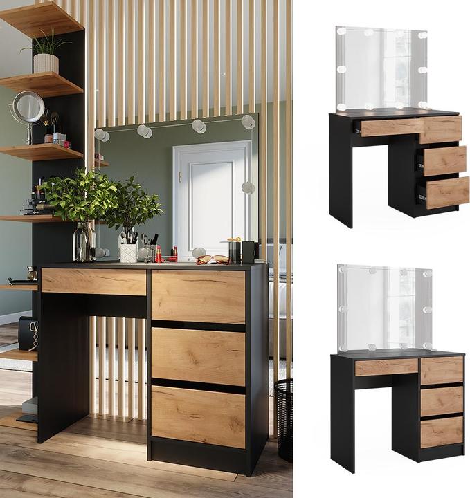 Produktbild Vicco Sherry mit Spiegel & LED-Beleuchtung (90 x 40 x 75 cm)