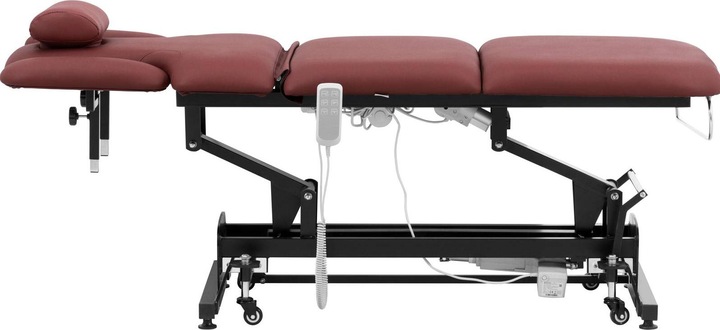 Actual product image Physa Massage Table - 3 motors - 250 kg - black/bordeaux