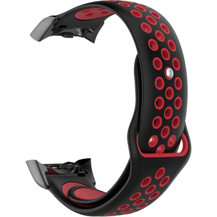 Thumbnail - Strap-it Sportarmband (Silikon), Uhrenarmband, Schwarz, Rot, Mehrfarbig