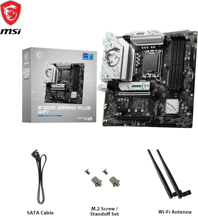 Productafbeelding MSI MAG Gaming Plus Wifi B760,S1700,mATX,DDR5 (LGA 1700, Intel B760, mATX)