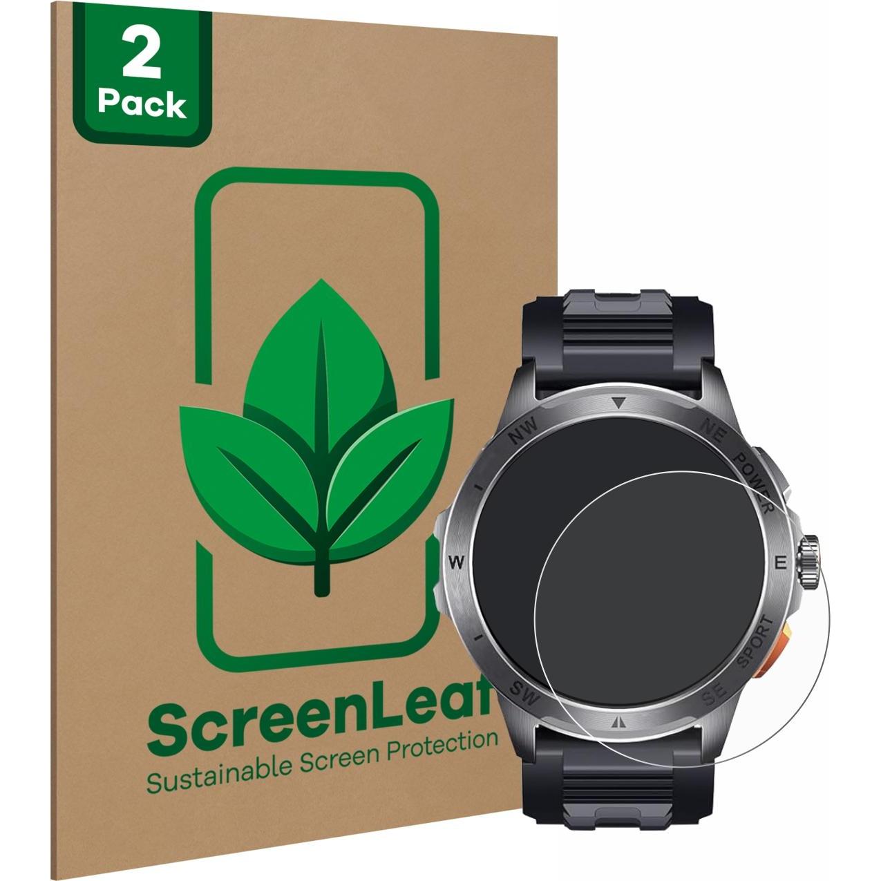 ScreenLeaf Schutzfolie nachhaltiger Displayschutz Display Schutz Folie Klar Transparent, Smartwatch Schutzfolie, Transpa...