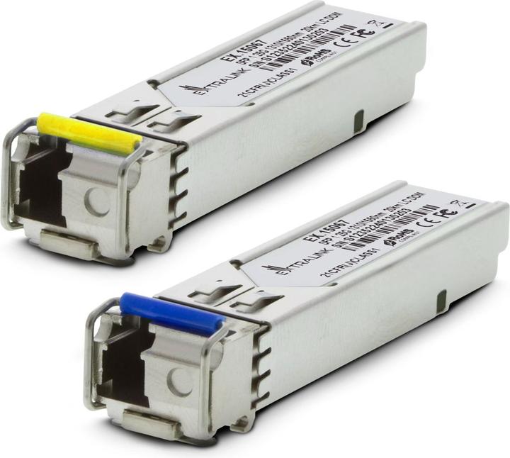 Actual product image Extralink SFP WDM 1310/1550nm | SFP Module | Single mode,, LC, DDM, Pair, dedicated for HP/Aruba