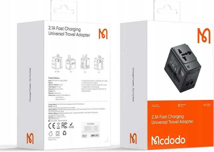 Immagine prodotto Mcdodo Adattatore da viaggio CP-4120 2.1A a ricarica rapida (140 W)