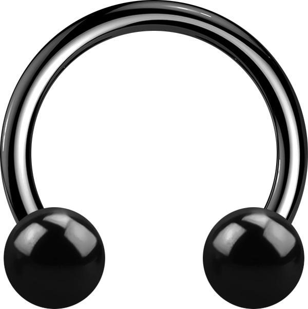 Produktbild Star Piercing Micro Circular Barbell schwarz mit zwei Kugeln (Chirurgenstahl 316L, ohne Messing)