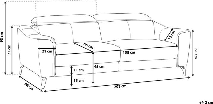 Produktbild Beliani Narwik (3-Sitzer)