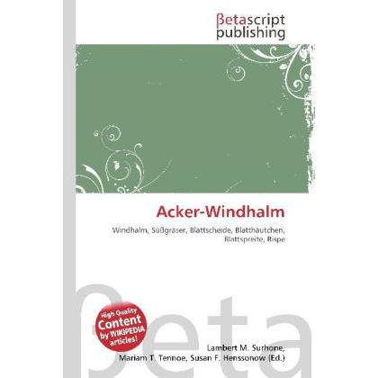 Acker-Windhalm, Fachbücher von Lambert M. Surhone, Miriam T. Timpledon, Susan F. Marseken