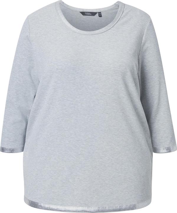 Actual product image Ulla Popken Silver Trim 3/4 Sleeve Tee (56)