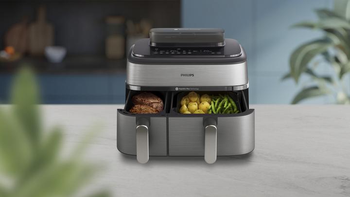 Actual product image Philips Steam Airfryer Dual Basket NA555/09