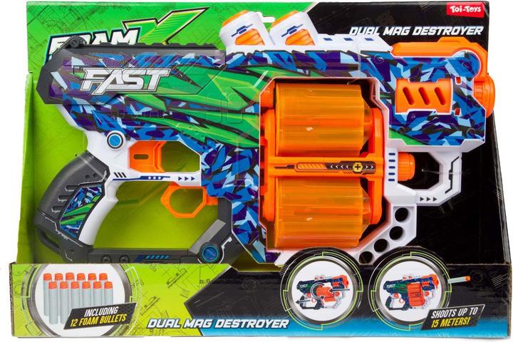 Toi-Toys Schaumstoff-Strikex-Pistole mit Doppelmagazin-Zerstörer