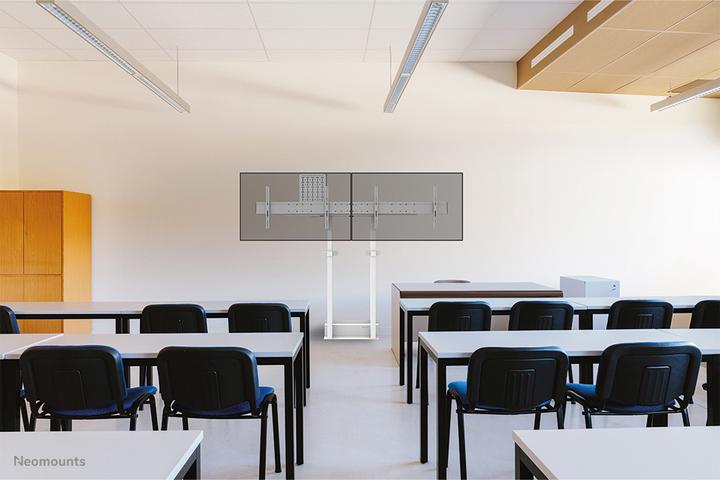 Immagine prodotto Neomounts Supporto da parete motorizzato con scatola di immagazzinaggio da 10 cm Ruote VESA 100x100 fino a (110 kg, 55" - 100")