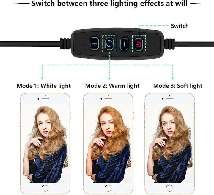 Actual product image JTI Selfie light / ring light (26 cm), tripod and accessories (Ring light)