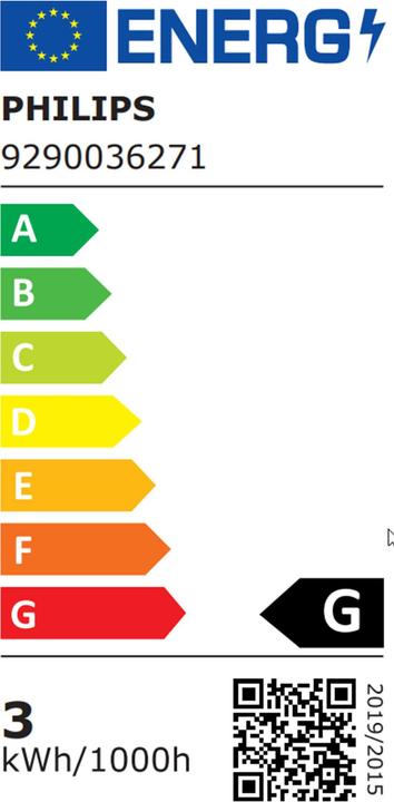 Energie-Label Philips Amber (E27, 3.10 W, 250 lm, 1 x, F, G)