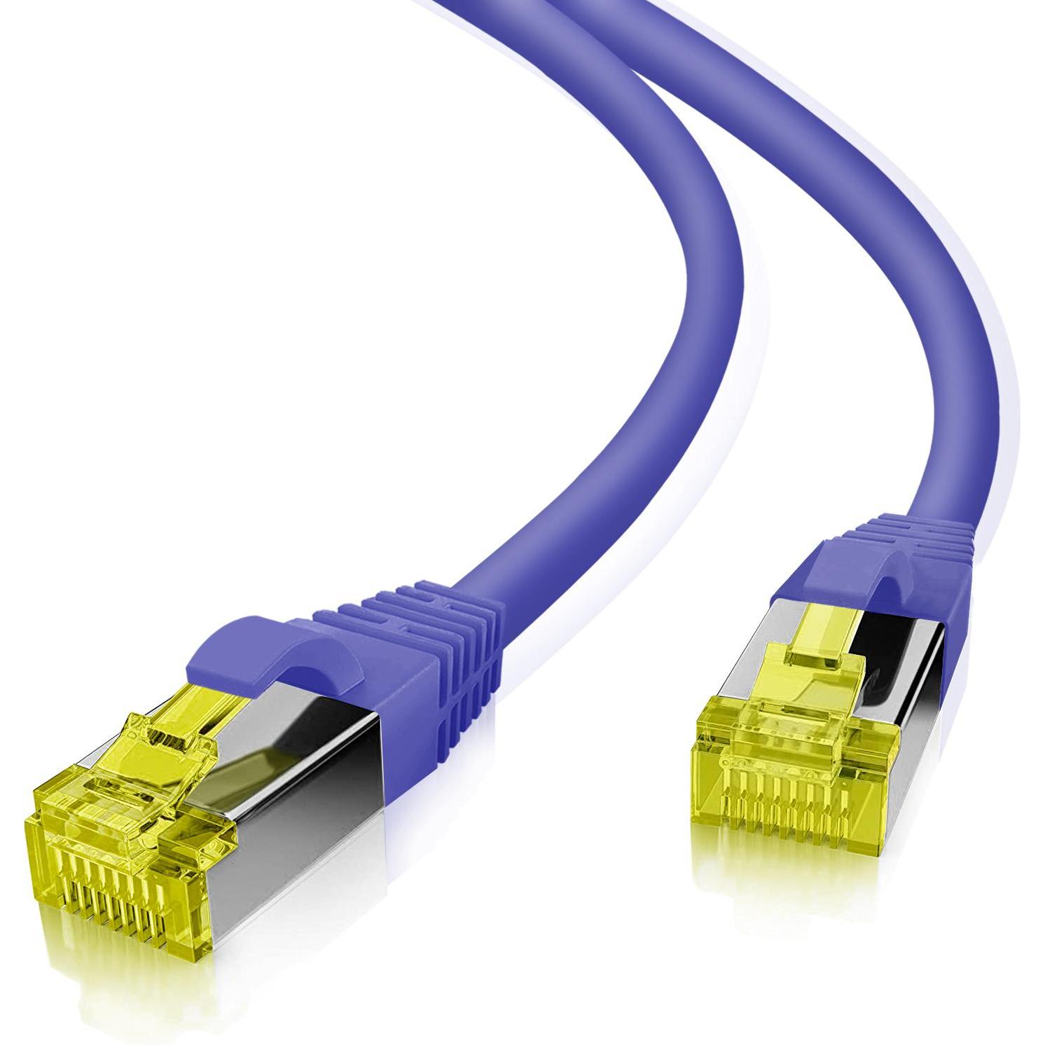 Thumbnail - Helos Patchkabel S/FTP (PIMF) CAT 6a lila 15m (S/FTP, CAT6a, 15 m), Netzwerkkabel