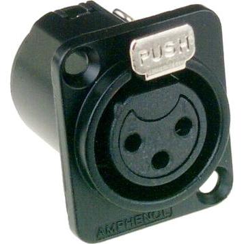 Thumbnail - Amphenol 3 pole XLR Socket female in Type D and Black, Kabel Zubehör, Schwarz